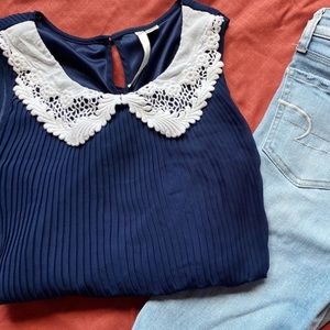 LC Lauren Conrad - flowy blue blouse